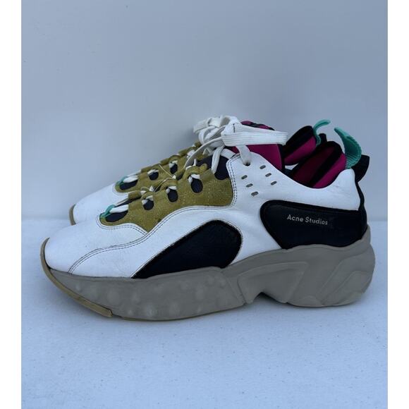 Acne Studios Rockaway Beige Yellow Suede Mesh Sneaker Men’s Size EU 42 main image 14